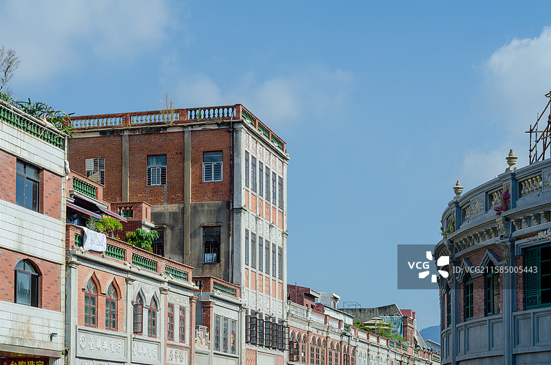 福建泉州中山路传统风格城市建筑风貌图片素材