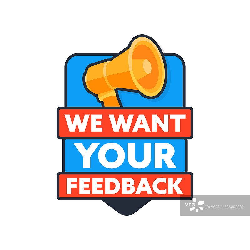 扩音器宣告我们想要您的反馈图片素材
