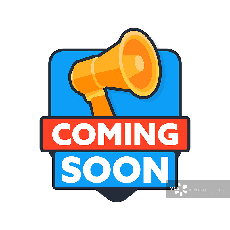 即将到来的广告横幅与扩音器图片素材