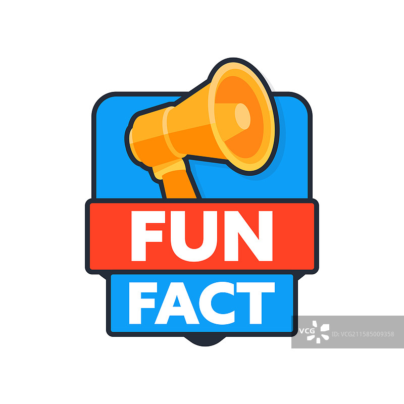 有趣事实标志，配有蓝色和红色的扩音器图片素材