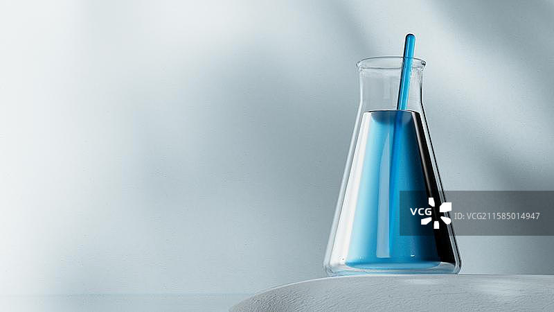 3D透明护肤品瓶子与滴管三维渲染图片素材