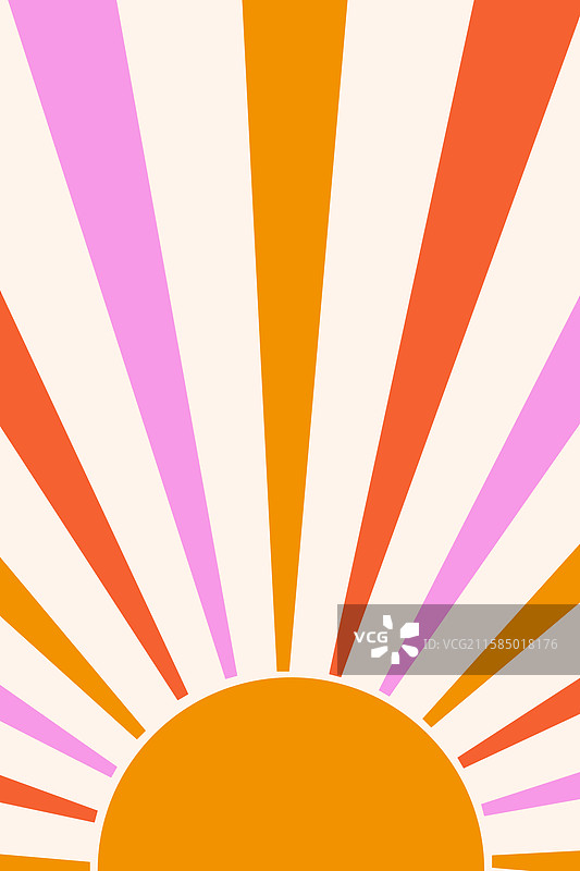 抽象复古70年代极简主义太阳图片素材