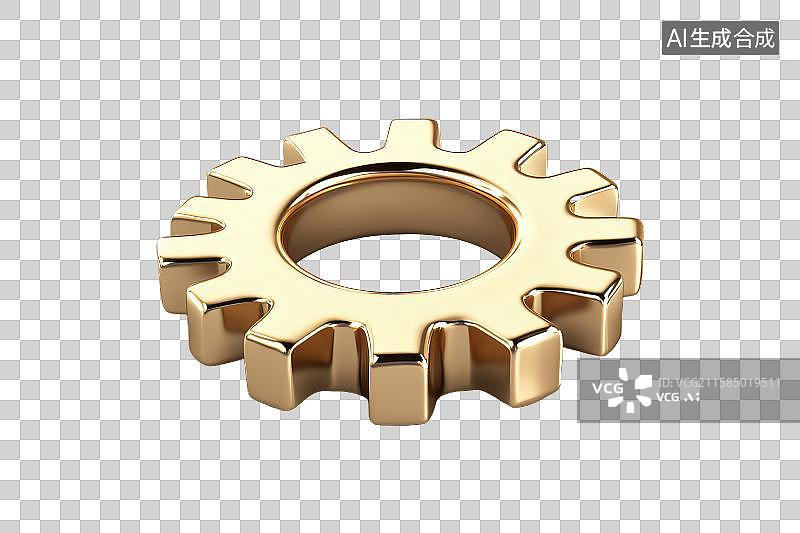 【AI数字艺术】金色齿轮机械部件图片素材