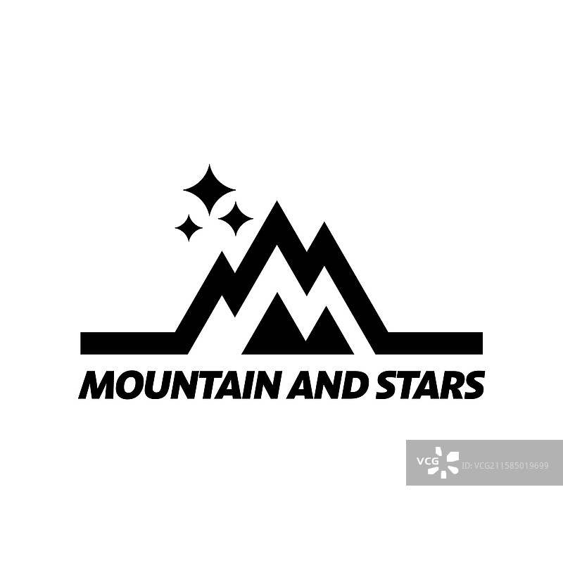 山脉与星星的标志图片素材