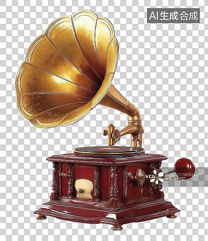 【AI数字艺术】免扣元素一台老式的留声机图片素材