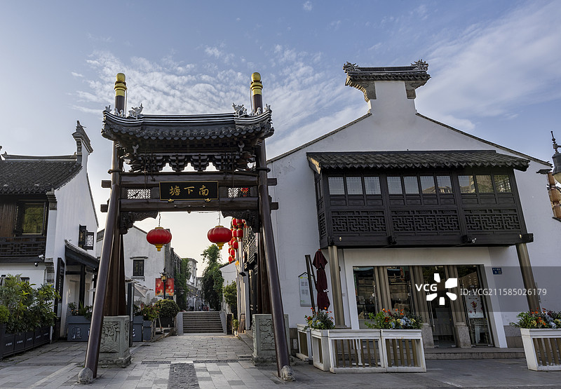 无锡街景及清名桥古运河街区图片素材