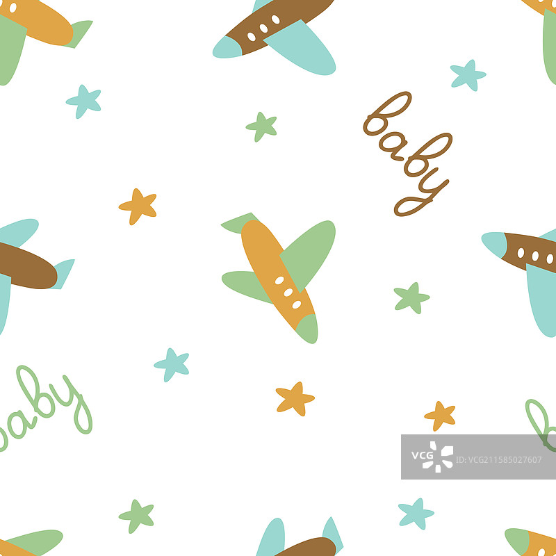 无缝图案的淋浴男孩与一个图片素材