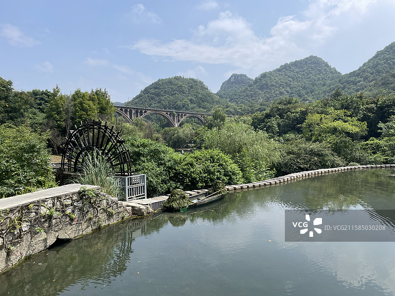 贵州省贵阳市花溪十里河滩景色图片素材