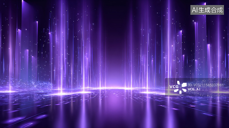【AI数字艺术】紫色光束科技感背景图片素材