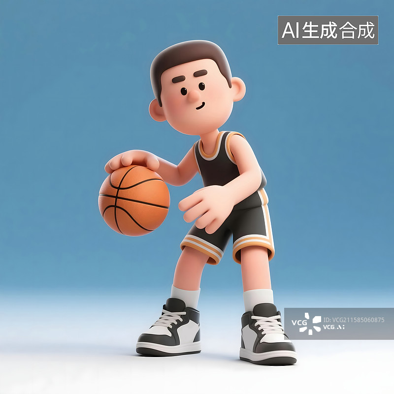 【AI数字艺术】打篮球的篮球运动员图片素材