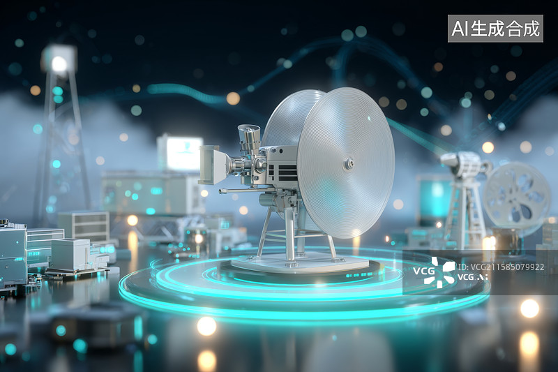 【AI数字艺术】影片放映机，胶片录像带背景图片素材