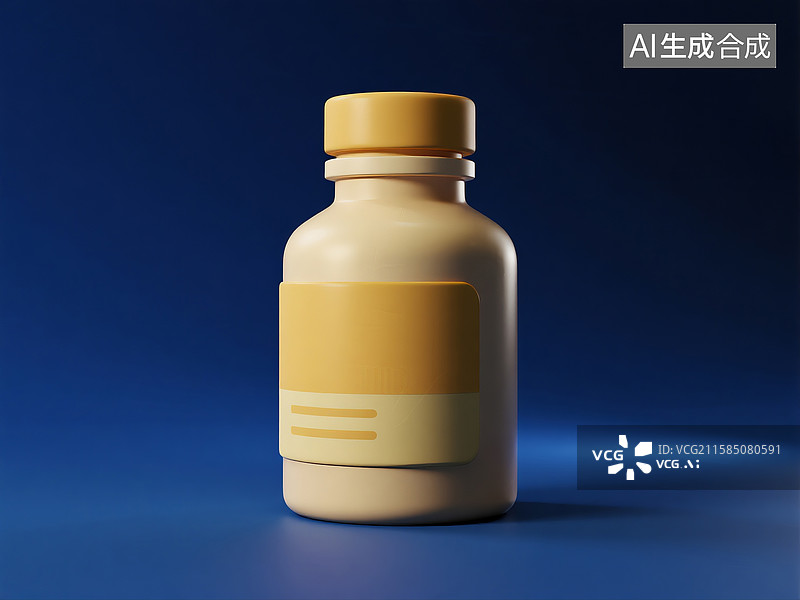 【AI数字艺术】蓝色背景下一瓶特效药图片素材