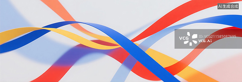 【AI数字艺术】多彩丝带的动态运动图片素材