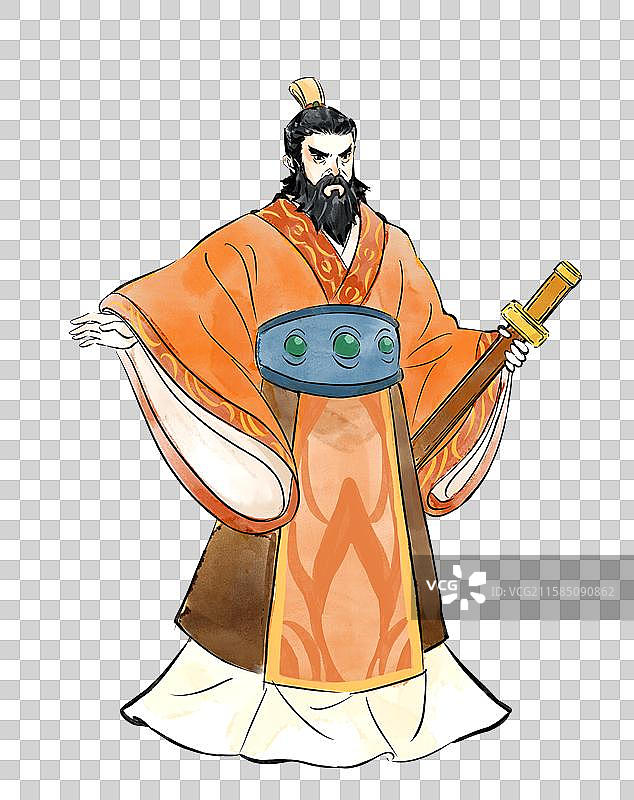 曹操秦始皇历史人物古人传统文化手绘插画元素图片素材