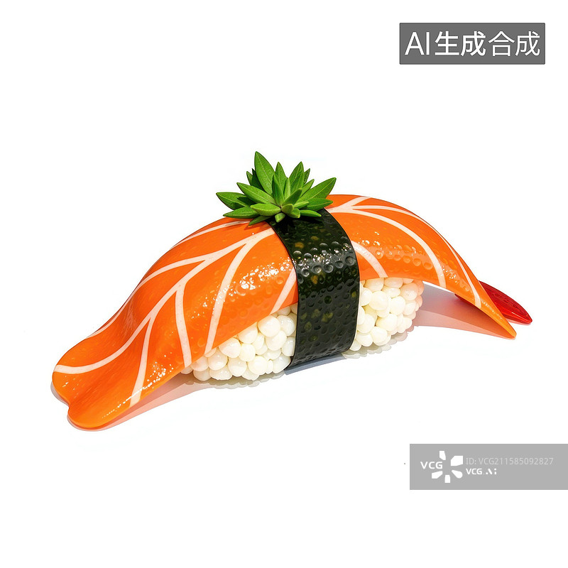 【AI数字艺术】一块美味的三文鱼寿司图片素材