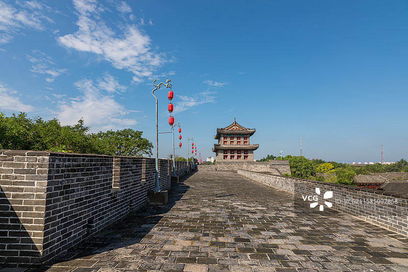 河北省秦皇岛市，山海关古城，望洋楼，城墙，明代长城，第一批全国重点文物保护单位图片素材