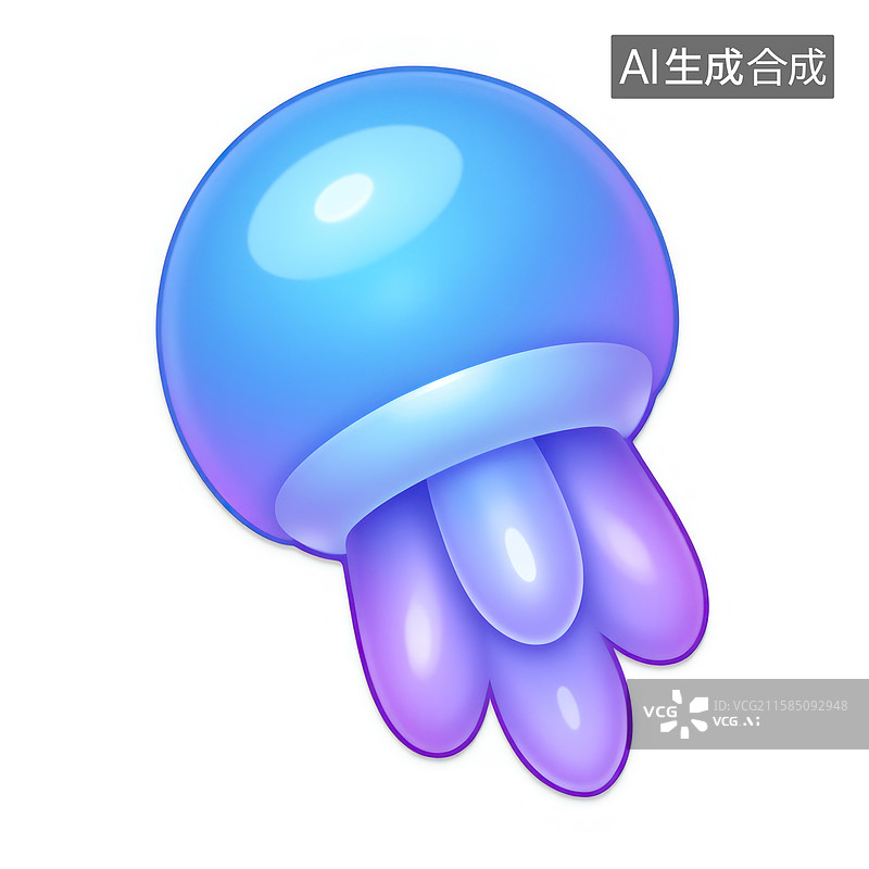 【AI数字艺术】发光水母可爱海洋生物图片素材