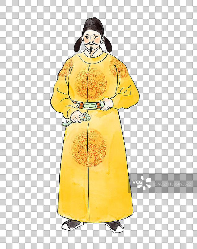 唐太宗李世民历史人物唐朝名人传统文化手绘插画元素图片素材