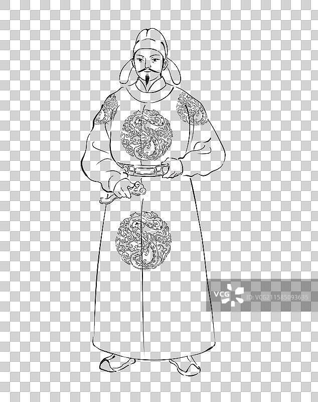 唐太宗李世民历史人物唐朝名人传统文化手绘插画元素图片素材