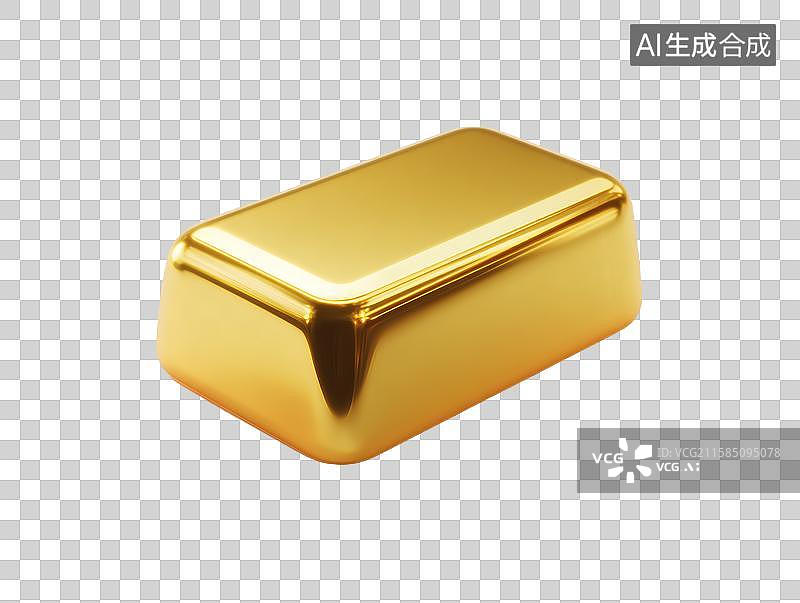 【AI数字艺术】一根光滑的金黄色金条图片素材