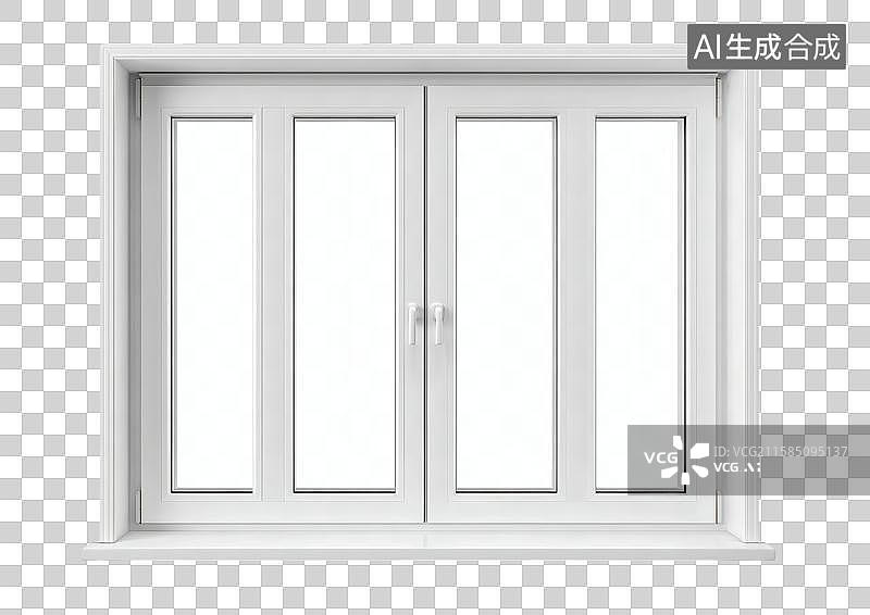 【AI数字艺术】白色双折玻璃窗图片素材