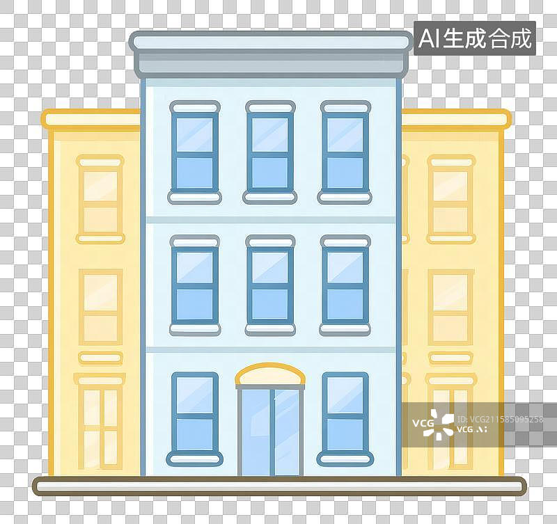 【AI数字艺术】彩色窗格现代建筑示意图图片素材