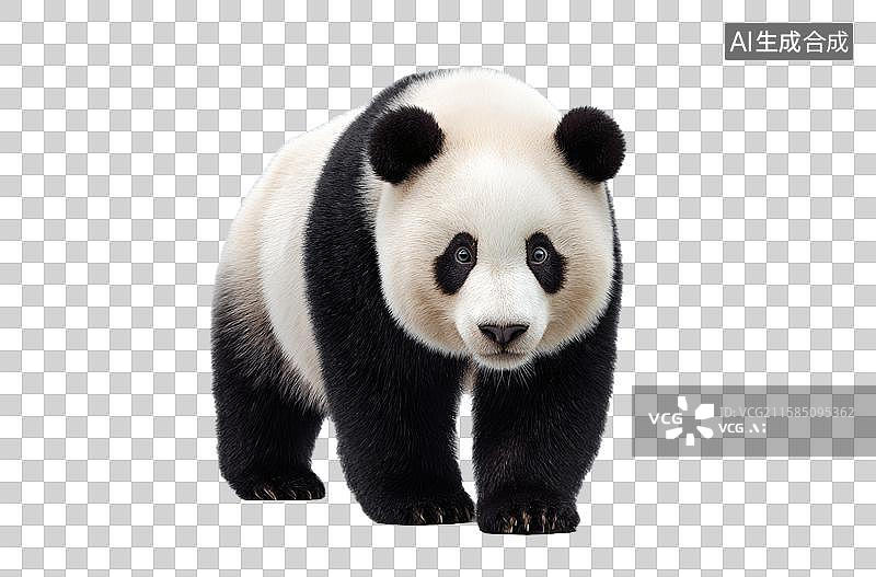 【AI数字艺术】站立的大熊猫正面特写图片素材