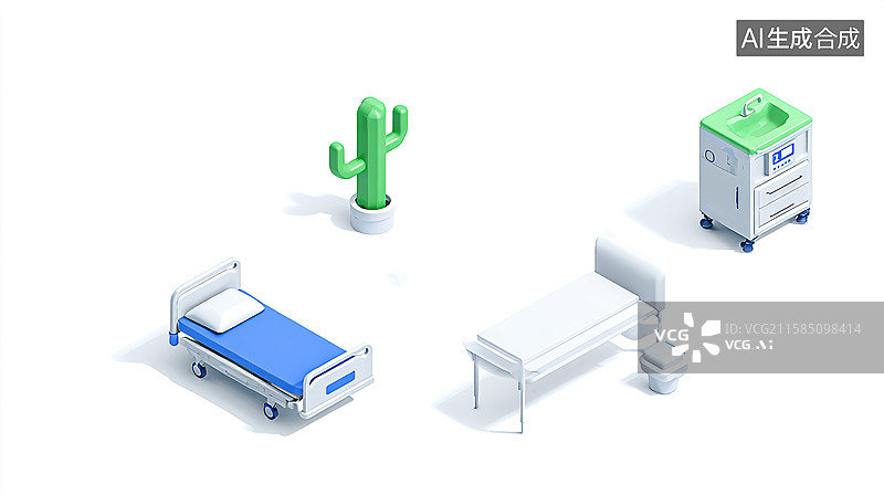 【AI数字艺术】医院病房的温馨一角图片素材