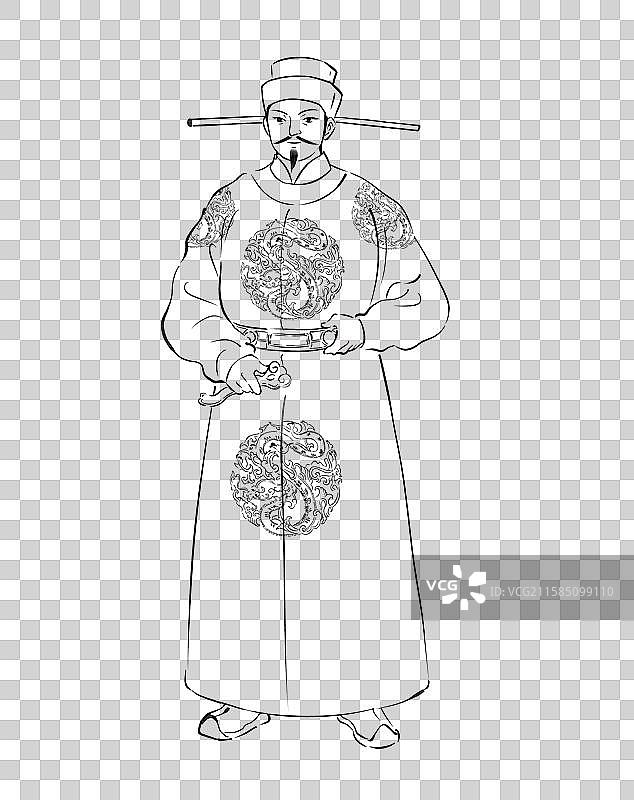 宋太祖赵匡胤历史人物古人传统文化手绘插画元素图片素材