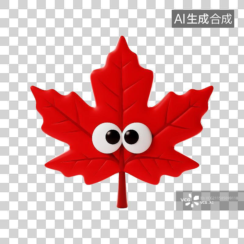 【AI数字艺术】可爱枫叶表情包图片素材