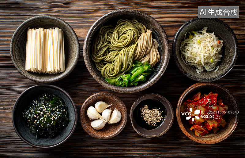 【AI数字艺术】中式食材摆放艺术图片素材