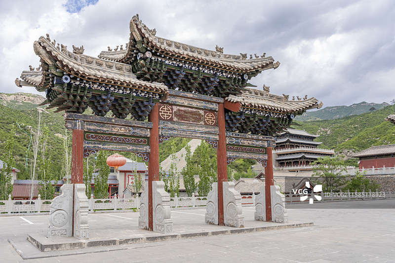 山西恒山古建筑牌楼图片素材