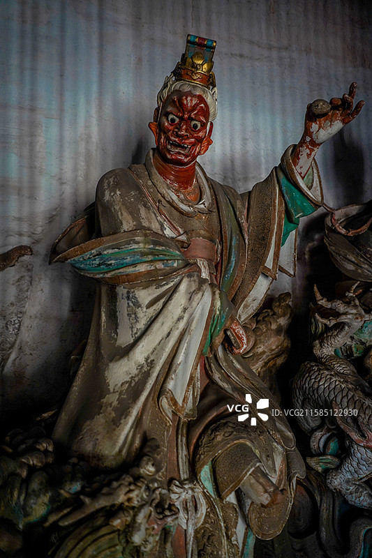 山西泽州玉皇庙彩塑壁画博物馆二十八星宿之角木蛟图片素材