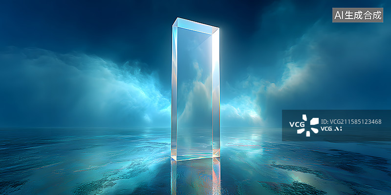 【AI数字艺术】幻景水晶之门图片素材