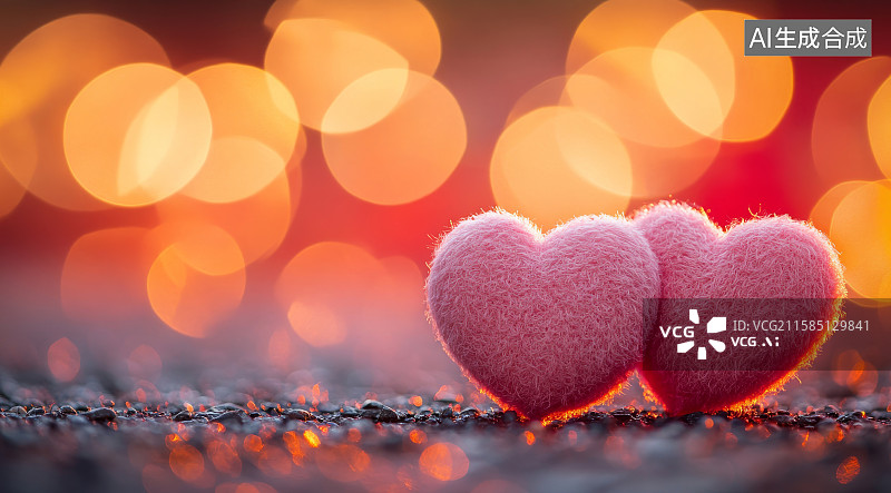 【AI数字艺术】粉色情人节浪漫氛围爱心背景图片素材