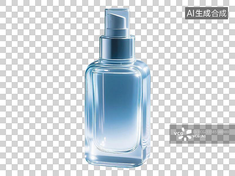 【AI数字艺术】半透明磨砂玻璃质感小瓶子美妆个人护理啫喱水指甲油瓶装容器3D立体写实风格电商产品展示干净透亮免扣素材图片素材