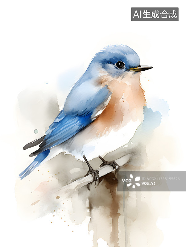 【AI数字艺术】AIGC：在树枝上栖息的飞鸟图片素材