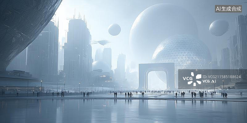 【AI数字艺术】未来科幻都市图片素材