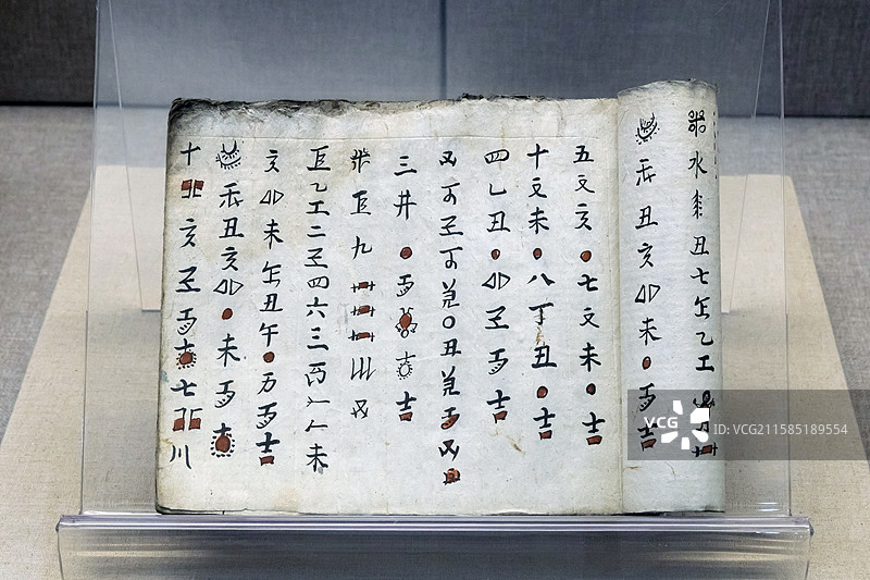 河南安阳中国文字博物馆1919年金未戊寅酉择吉书21x16.5x0.7cm图片素材