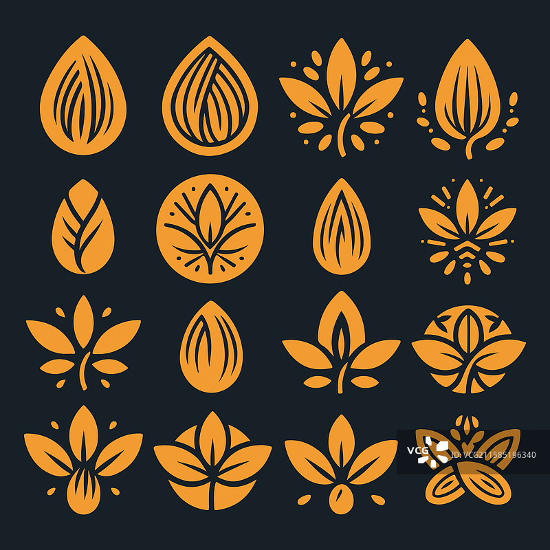 健康食品杏仁标志图标图片素材