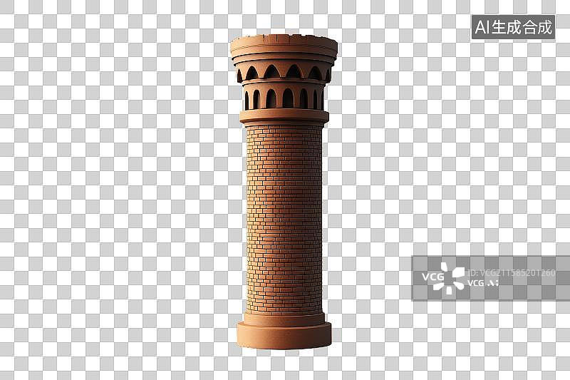 【AI数字艺术】砖砌塔柱模型图片素材