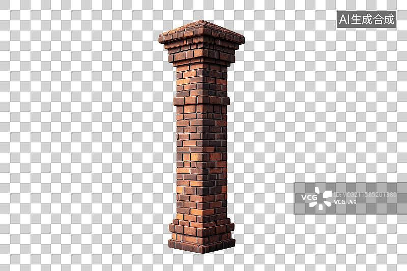 【AI数字艺术】砖砌柱子的立体结构图片素材