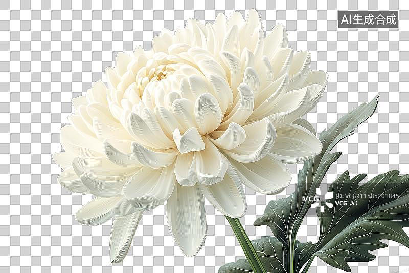 【AI数字艺术】一朵盛开的白色菊花图片素材
