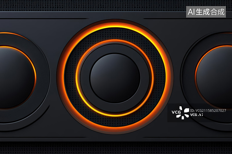 【AI数字艺术】橙色圆形线条科技感抽象背景图图片素材