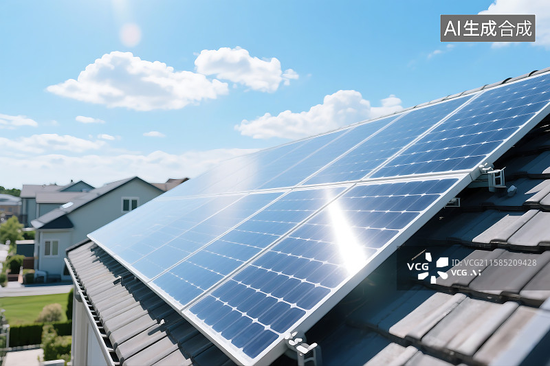 【AI数字艺术】太阳能光伏板 太阳能板 光伏发电 光伏电站 发电 新能源 未来科技 ESG 可持续发展 环保科技图片素材