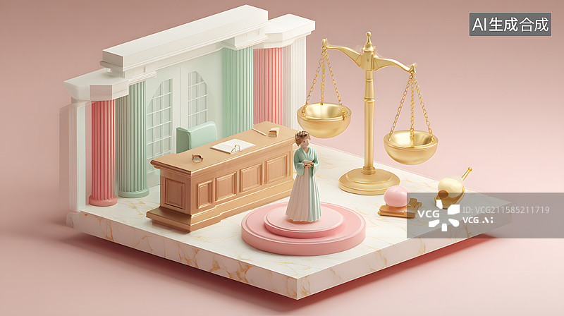 【AI数字艺术】法律法制平衡元素，安全审判保护，交易公平衡量图片素材
