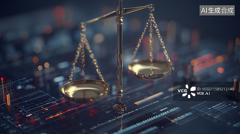 【AI数字艺术】法律法制平衡元素，安全审判保护，交易公平衡量图片素材