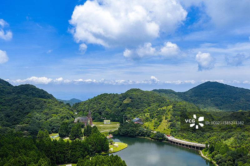 航拍广西玉林大容山国家森林公园风光图片素材
