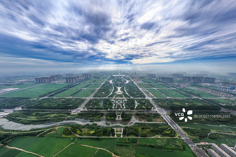 郑州航空港双鹤湖公园全景图片素材