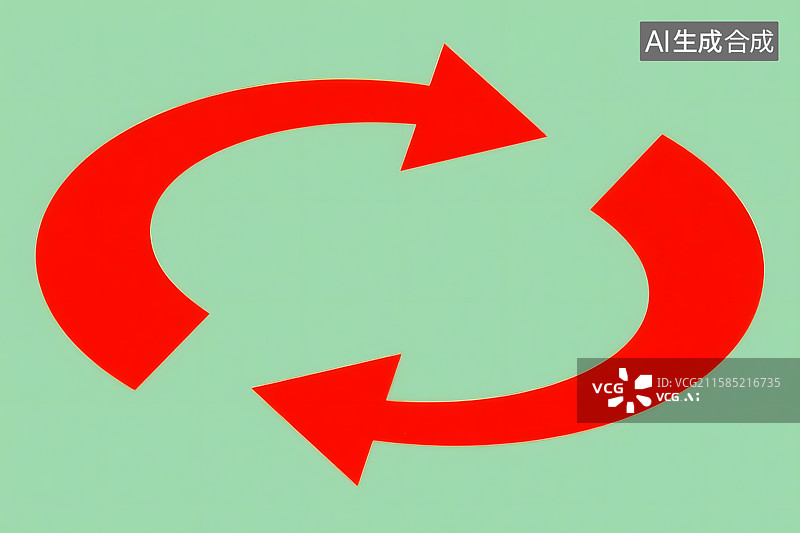 【AI数字艺术】红色双向箭头循环图示图片素材